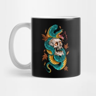 Japanese Tattoo Style Skull and Snake Mug